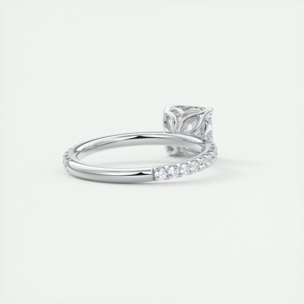 Emerald Cut Diamond Solitaire Ring with Micro-Pave Band - Image 13