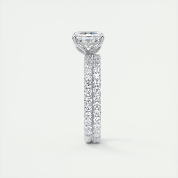 Emerald Cut Diamond Solitaire Ring with Micro-Pave Band - Image 14