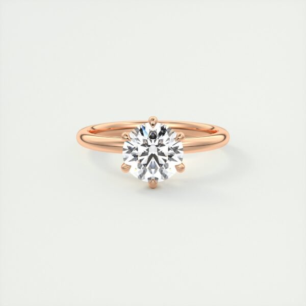 Classic Solitaire Diamond Ring with Six-Prong Setting