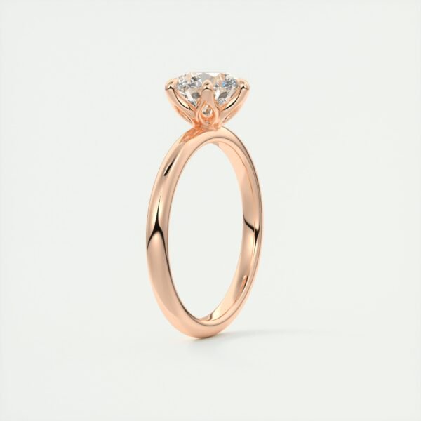 Classic Solitaire Diamond Ring with Six-Prong Setting - Image 5