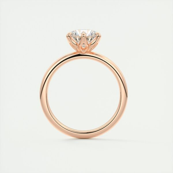 Classic Solitaire Diamond Ring with Six-Prong Setting - Image 6