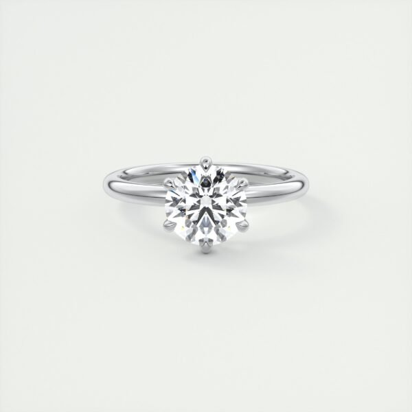 Classic Solitaire Diamond Ring with Six-Prong Setting - Image 7