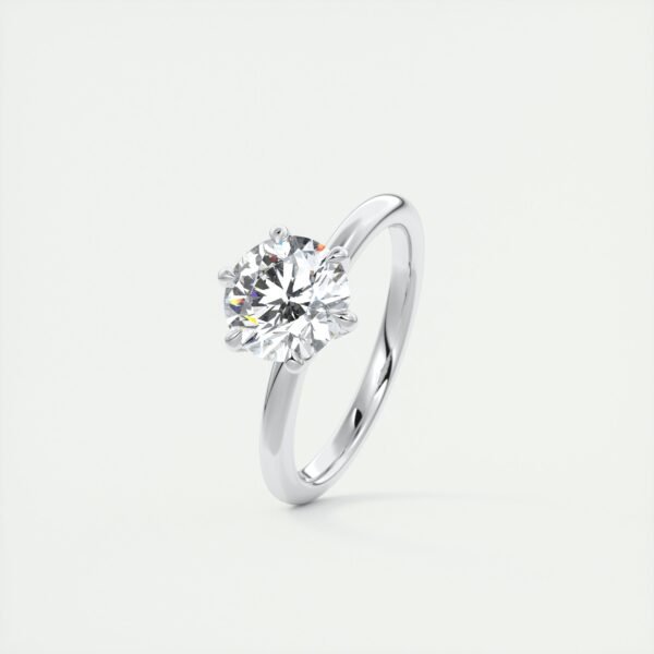 Classic Solitaire Diamond Ring with Six-Prong Setting - Image 12