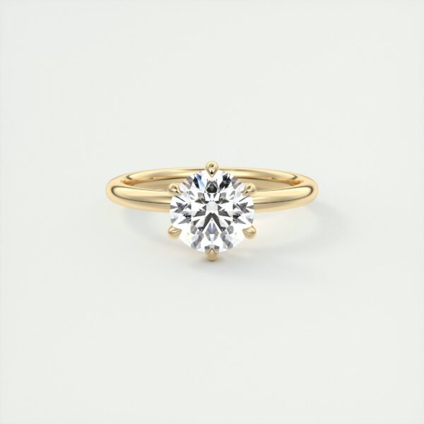 Classic Solitaire Diamond Ring with Six-Prong Setting - Image 14
