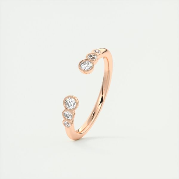 Delicate Five Diamond Open Ring - Image 2
