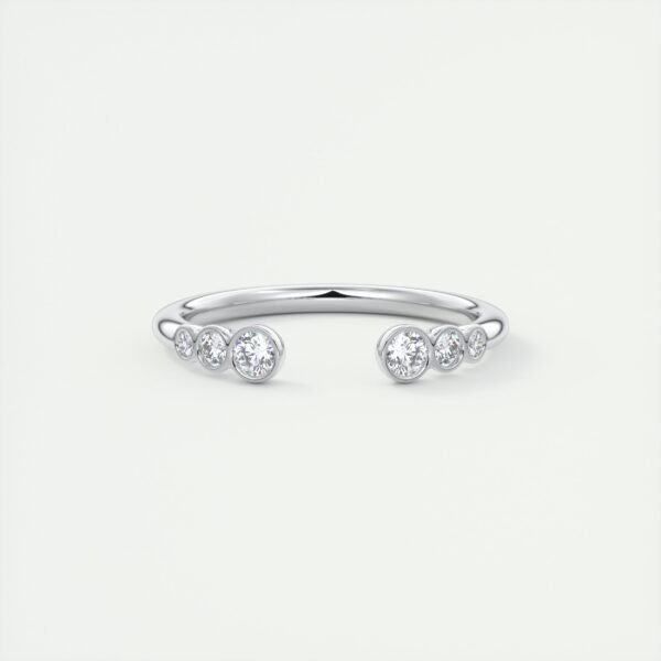 Delicate Five Diamond Open Ring - Image 3