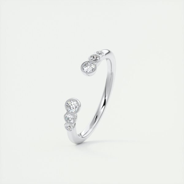 Delicate Five Diamond Open Ring - Image 4