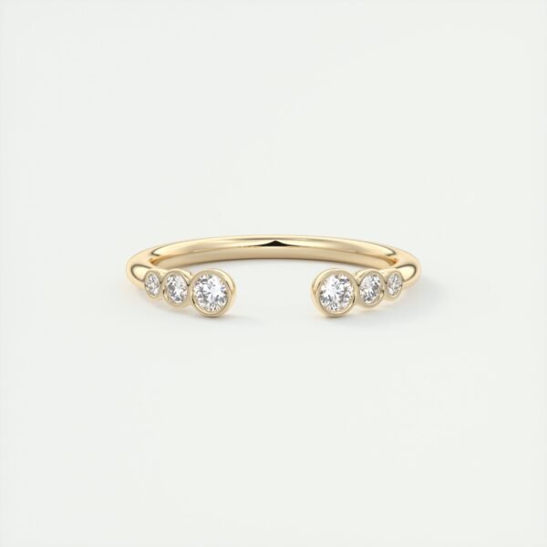 Delicate Five Diamond Open Ring - Image 5