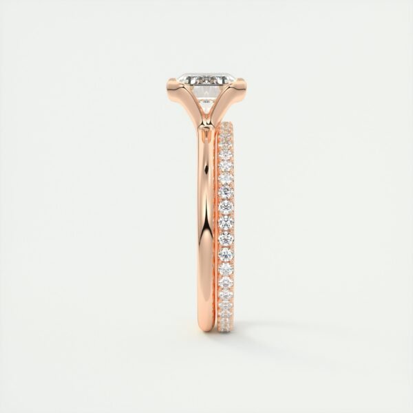 Emerald Cut Diamond Bezel Solitaire Ring - Image 4