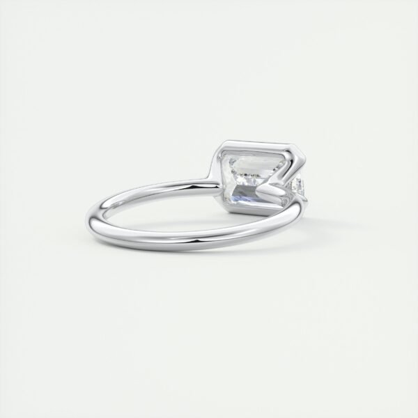 Emerald Cut Diamond Bezel Solitaire Ring - Image 10