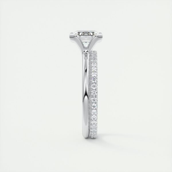 Emerald Cut Diamond Bezel Solitaire Ring - Image 11