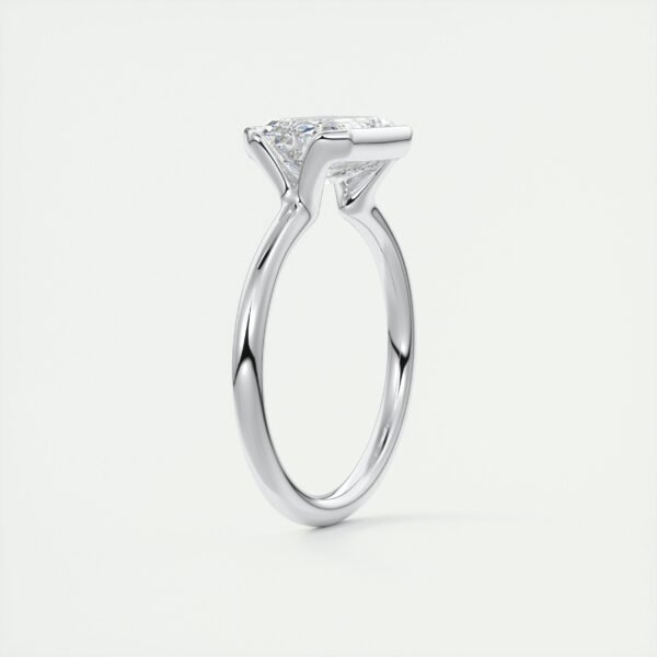 Emerald Cut Diamond Bezel Solitaire Ring - Image 12