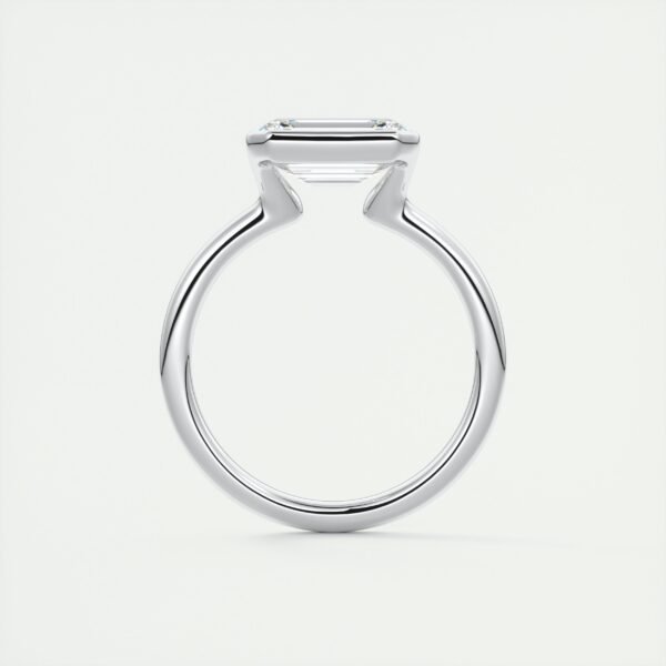 Emerald Cut Diamond Bezel Solitaire Ring - Image 13