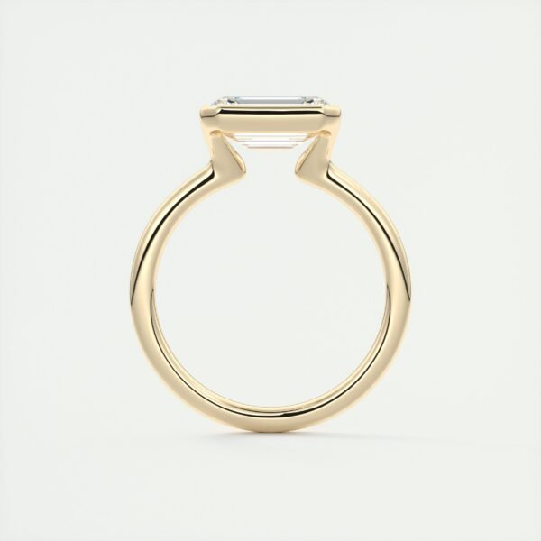 Emerald Cut Diamond Bezel Solitaire Ring - Image 26