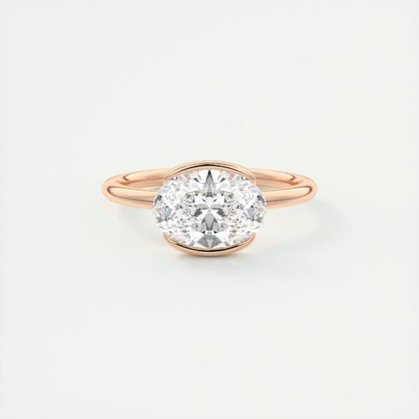 Oval Diamond Bezel Solitaire Ring