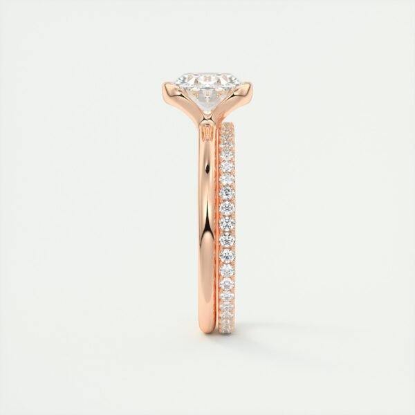 Oval Diamond Bezel Solitaire Ring - Image 4