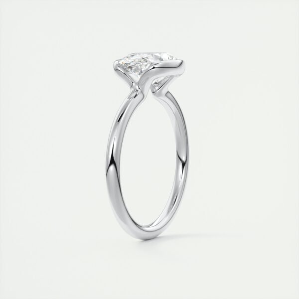 Oval Diamond Bezel Solitaire Ring - Image 12