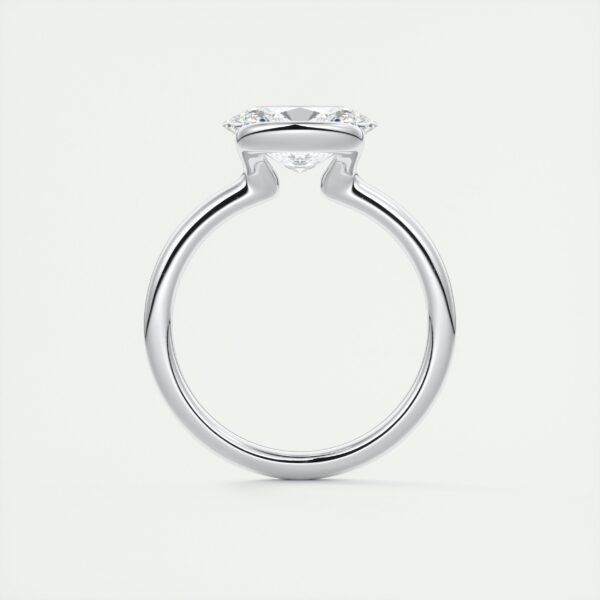 Oval Diamond Bezel Solitaire Ring - Image 13