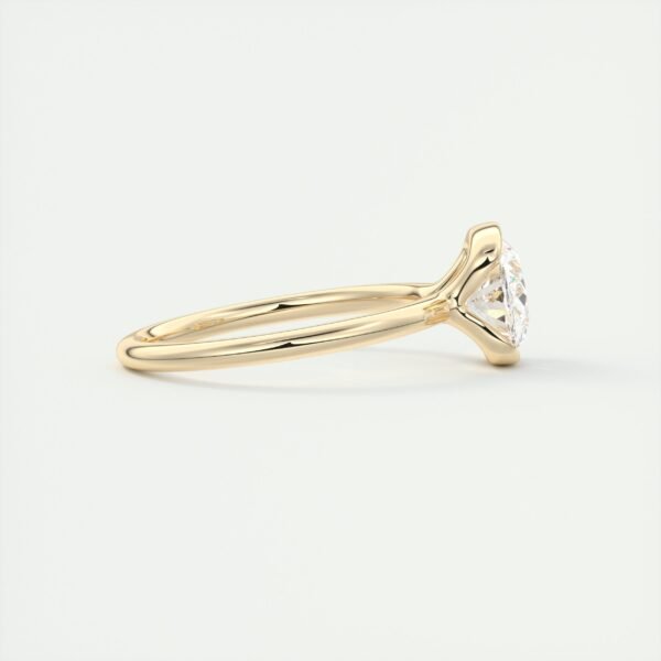 Oval Diamond Bezel Solitaire Ring - Image 18