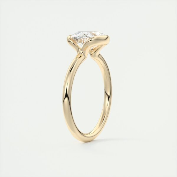 Oval Diamond Bezel Solitaire Ring - Image 24