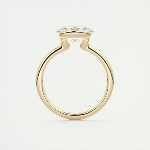 Oval Diamond Bezel Solitaire Ring - Image 26