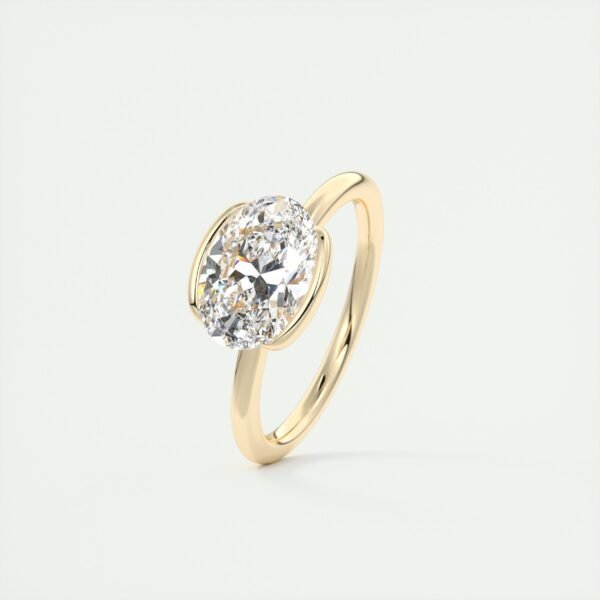 Oval Diamond Bezel Solitaire Ring - Image 28