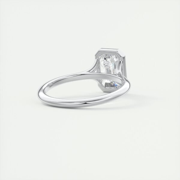 Emerald Cut Diamond Bezel Solitaire Ring - Image 10
