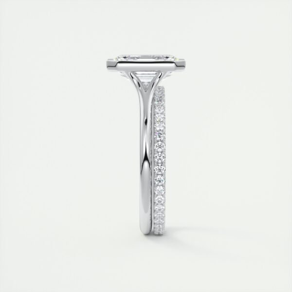 Emerald Cut Diamond Bezel Solitaire Ring - Image 11