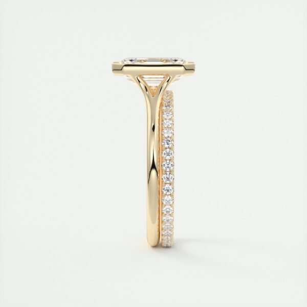 Emerald Cut Diamond Bezel Solitaire Ring - Image 18