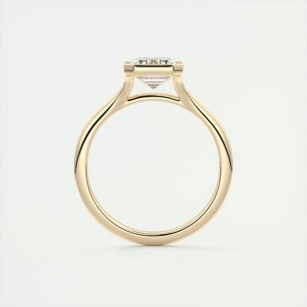Emerald Cut Diamond Bezel Solitaire Ring - Image 20