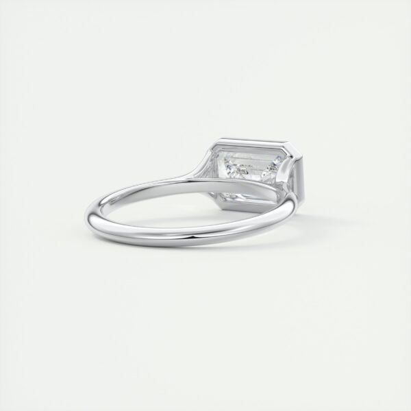 Emerald Cut Diamond Bezel Solitaire Ring - Image 11
