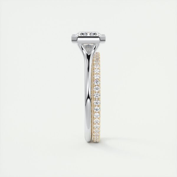 Emerald Cut Diamond Bezel Solitaire Ring - Image 12