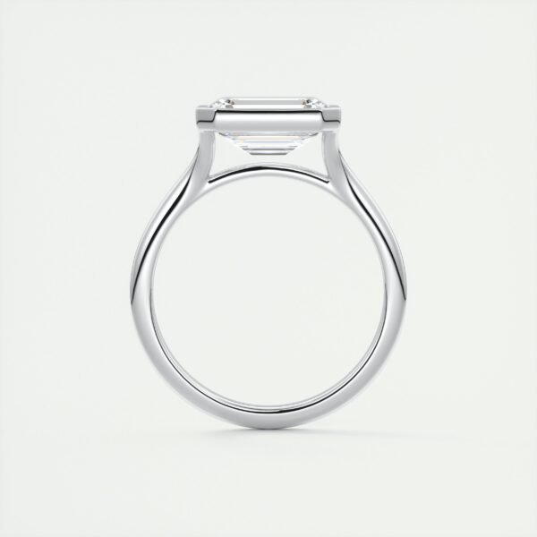 Emerald Cut Diamond Bezel Solitaire Ring - Image 14