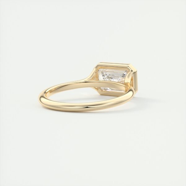 Emerald Cut Diamond Bezel Solitaire Ring - Image 18