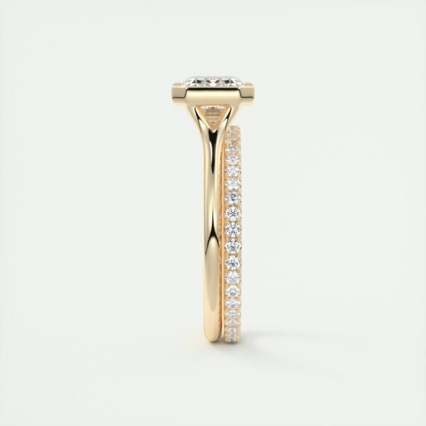 Emerald Cut Diamond Bezel Solitaire Ring - Image 19
