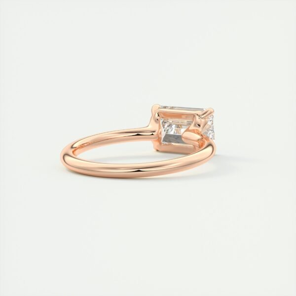 Emerald Cut Diamond Solitaire Ring - Image 3