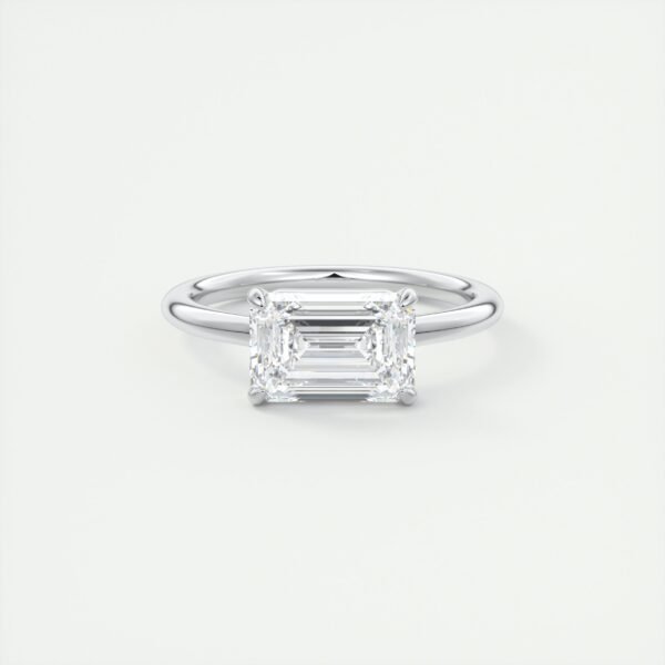 Emerald Cut Diamond Solitaire Ring - Image 8