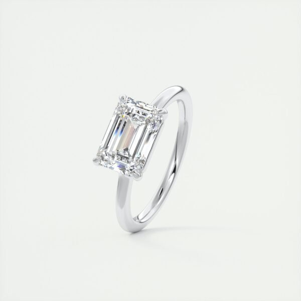 Emerald Cut Diamond Solitaire Ring - Image 14