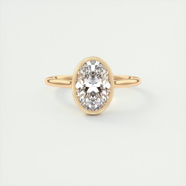 Oval Diamond Bezel Solitaire Ring
