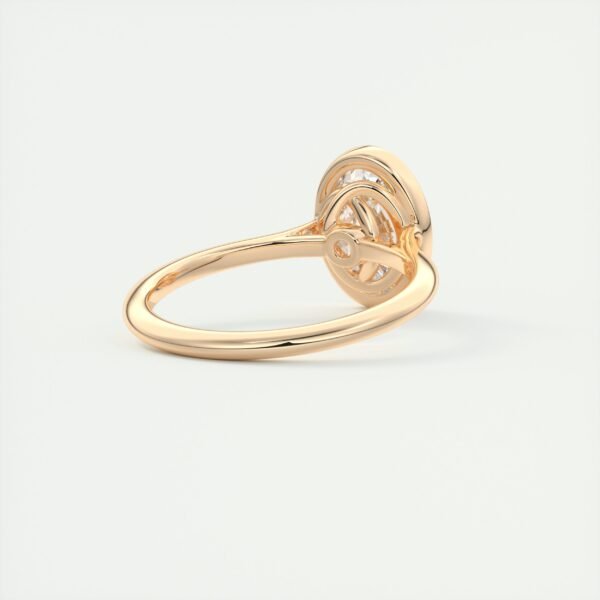 Oval Diamond Bezel Solitaire Ring - Image 3