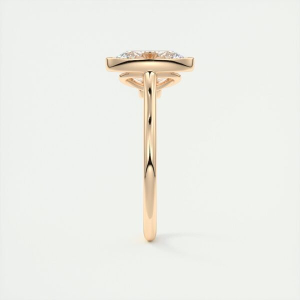 Oval Diamond Bezel Solitaire Ring - Image 4