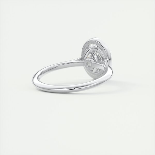 Oval Diamond Bezel Solitaire Ring - Image 9