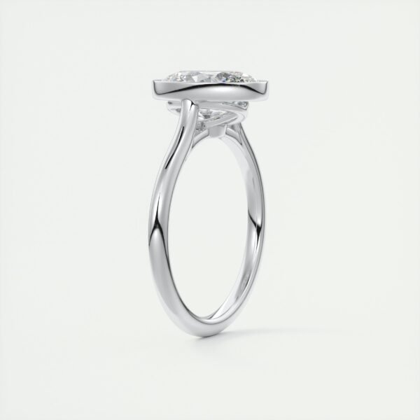 Oval Diamond Bezel Solitaire Ring - Image 11