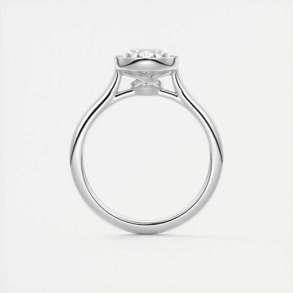Oval Diamond Bezel Solitaire Ring - Image 12