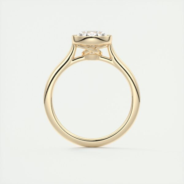 Oval Diamond Bezel Solitaire Ring - Image 24
