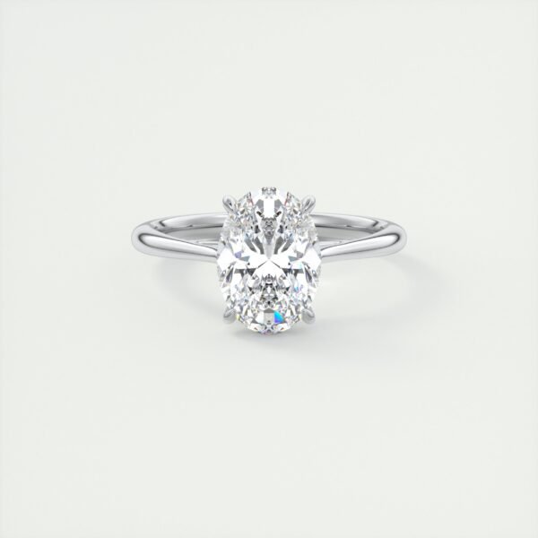 Classic Oval Diamond Solitaire Ring - Image 9