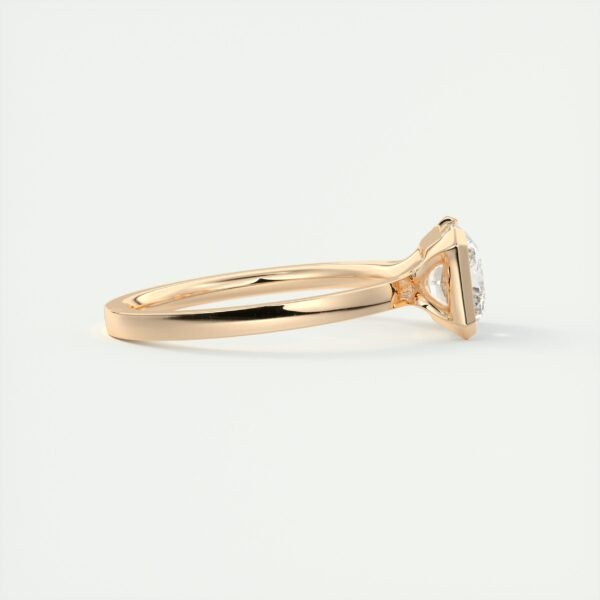 Emerald Cut Diamond Bezel Solitaire Ring - Image 3