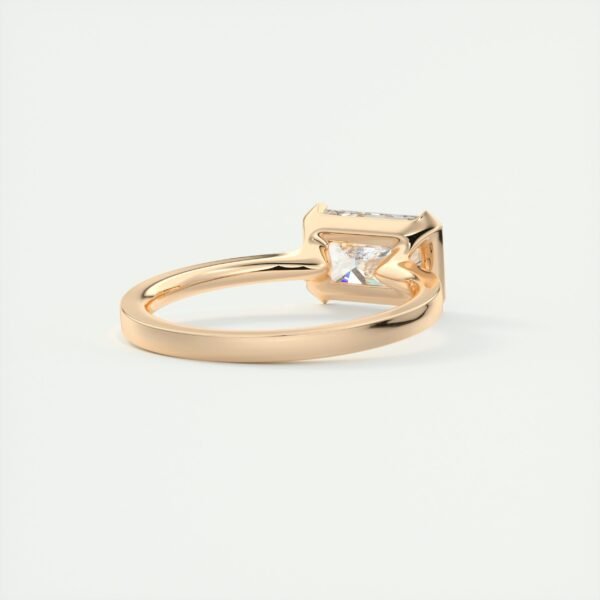 Emerald Cut Diamond Bezel Solitaire Ring - Image 4