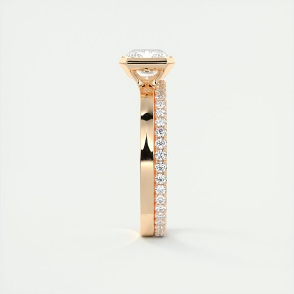 Emerald Cut Diamond Bezel Solitaire Ring - Image 5