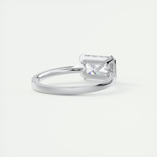 Emerald Cut Diamond Bezel Solitaire Ring - Image 11